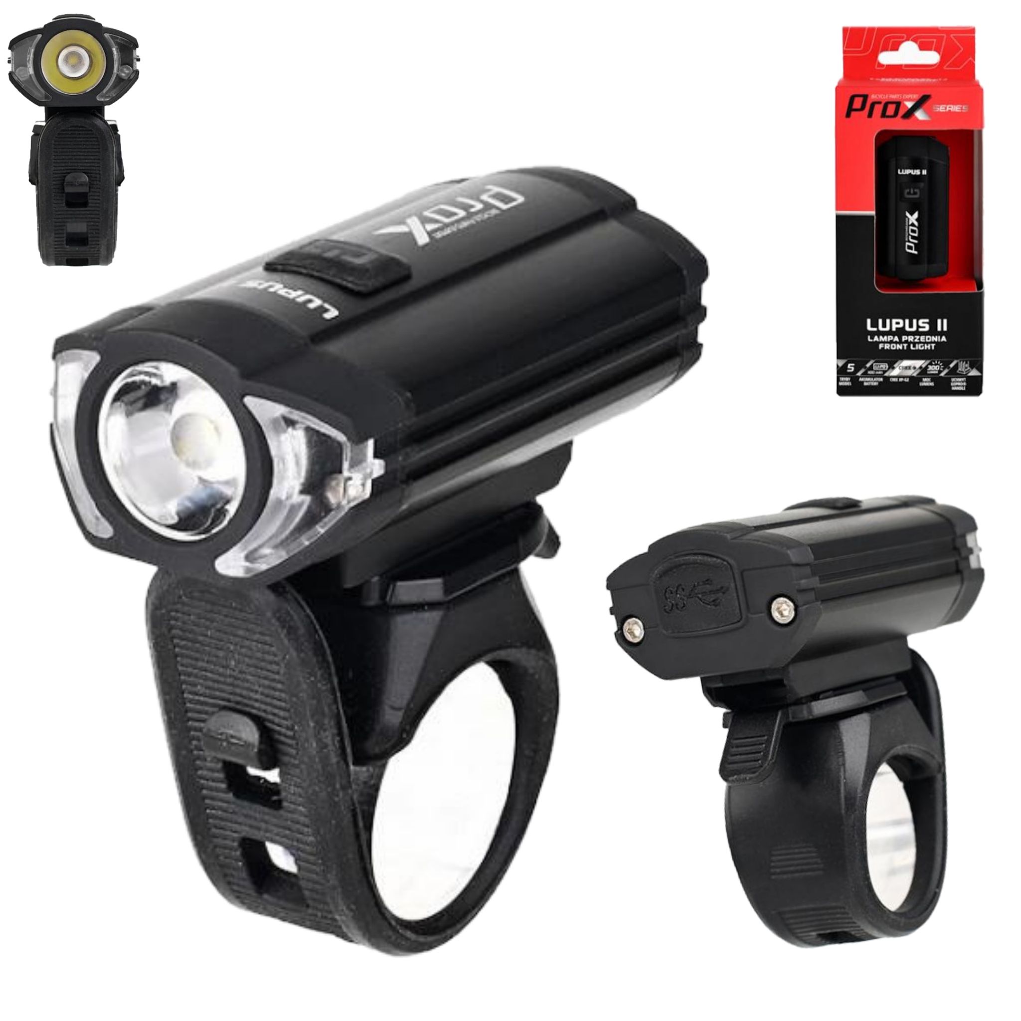 Fahrrad-frontlicht 300 Lm Usb-c Prox Lupus Ii 1100 Mah
