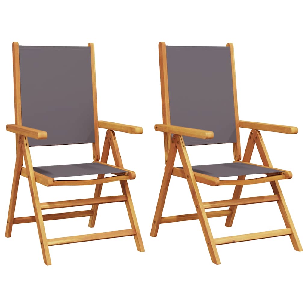 Maison Exclusive - Klappstühle 2 Stk. Anthrazit Massivholz Akazie
