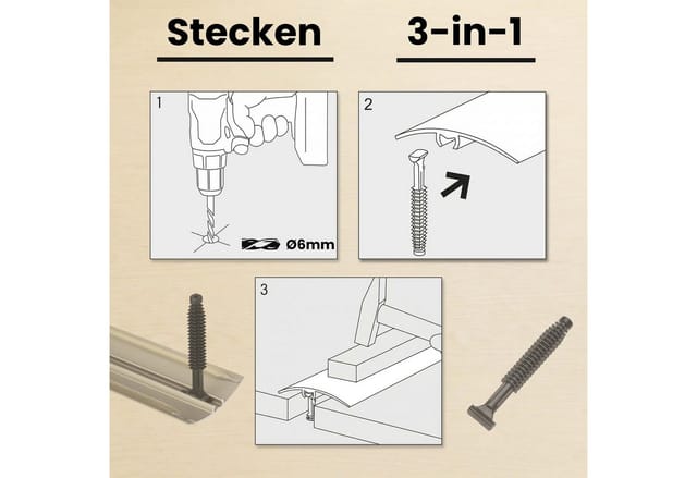 Übergangsprofil Ausgleichsprofil, selbstklebend - 90cm x 30mm Buche
