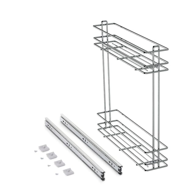 Flaschenregal SupraMax, ausziehbar, Modul 150mm, Stahl, Verchromt - Emuca
