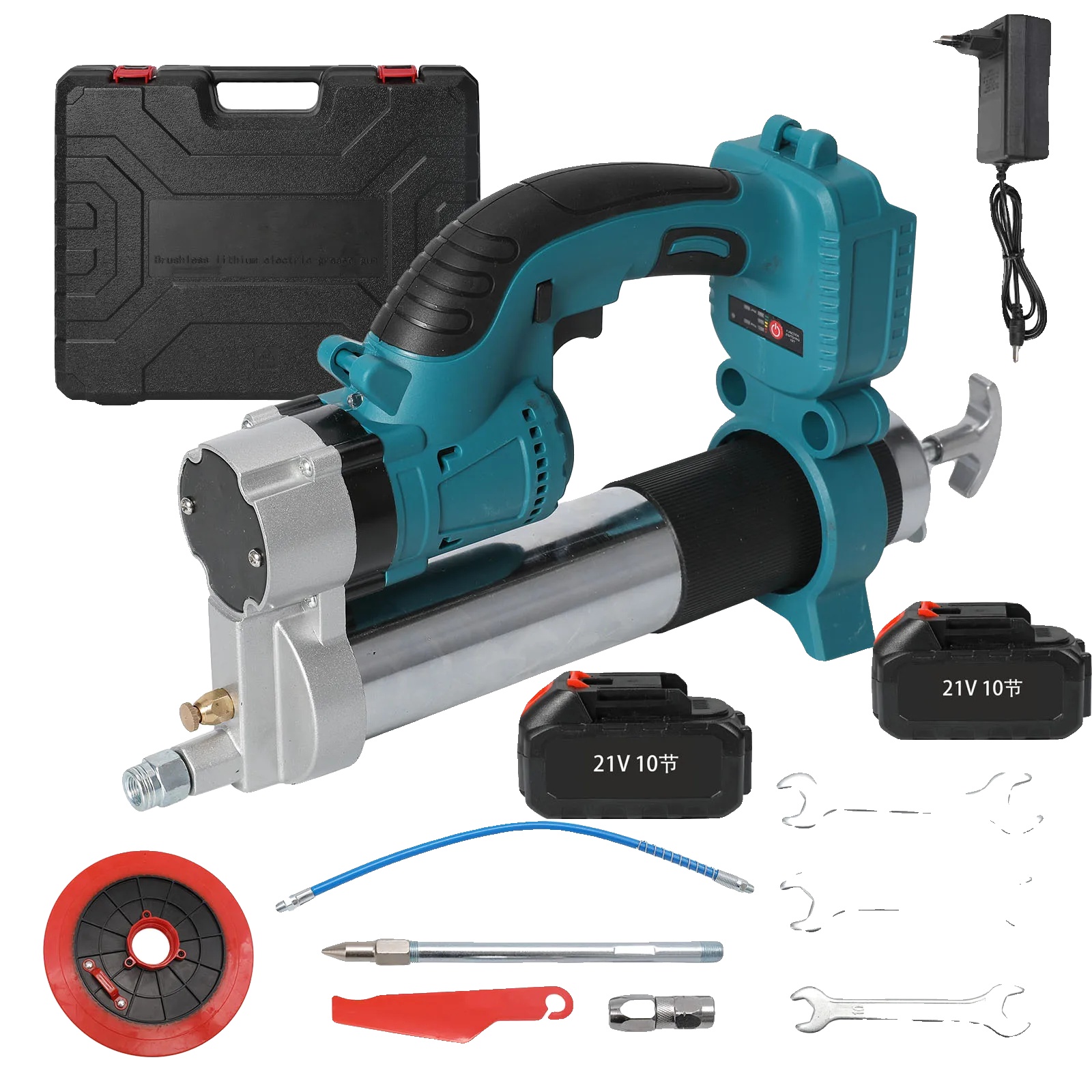 Elektrische Fettpresse, Hochdruck, Ergonomisches Design, 2 Akkus