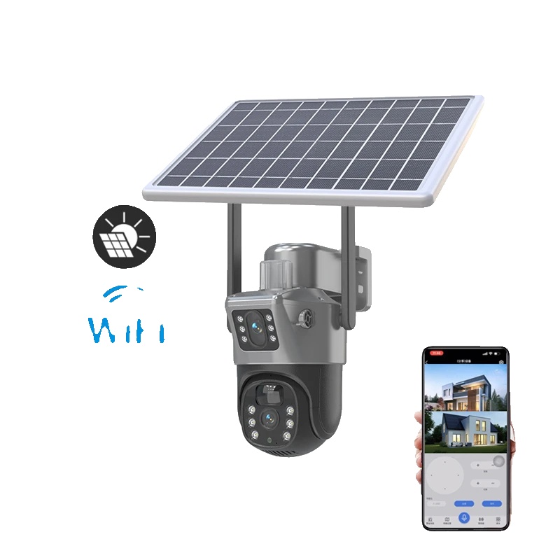 Solarkamera, Doppellinse, 4g-konnektivität, Wlan-kamera