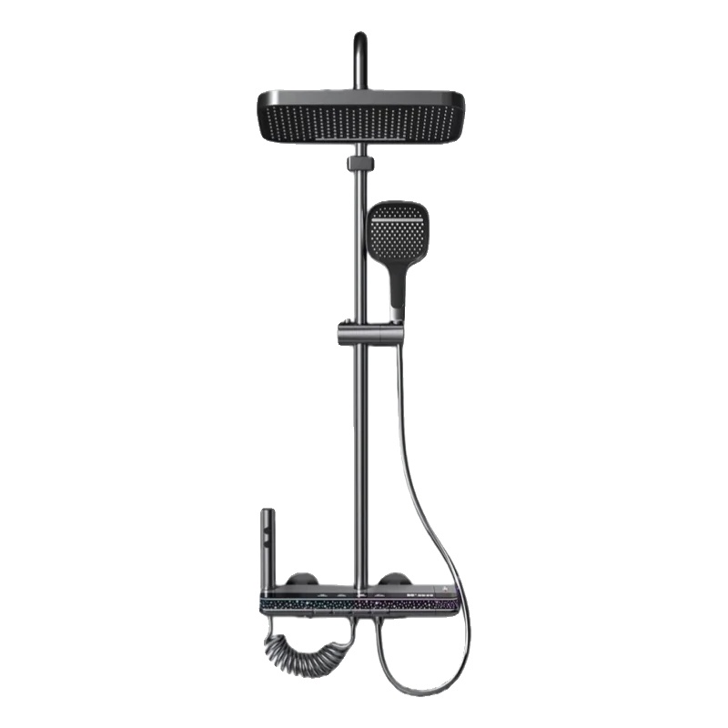 Duschset, Vier Funktionen, Intelligentes Digitales Display, Warm/kalt, Grau