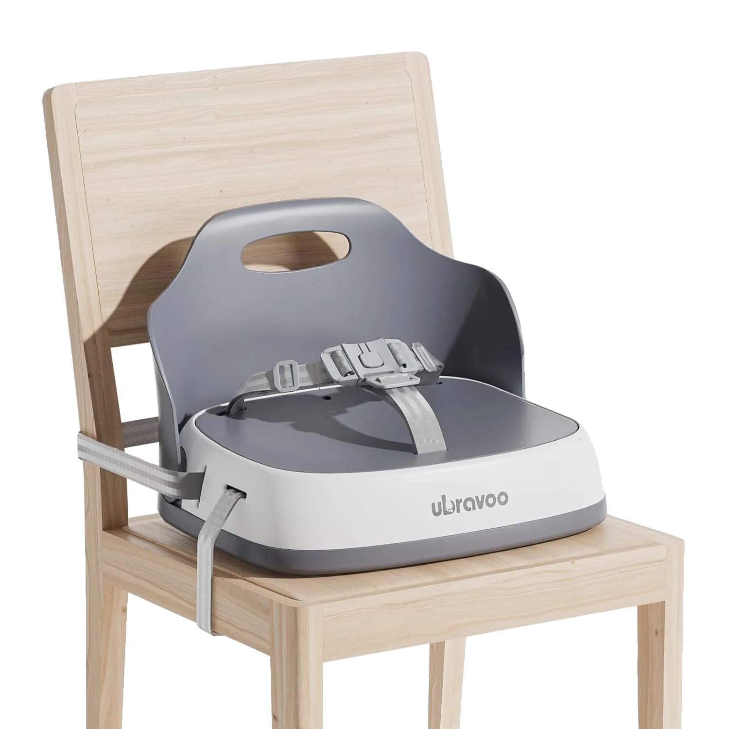 Babysitzerhöhung, Tragbares Design, Verstellbare Gurte, Grau