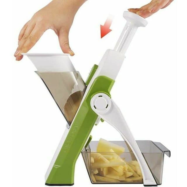 Manueller Multifunktions-gemüseschneider Für Die Küche, Edelstahlklinge, Quadratischer Juliette-schneider, Vertikaler Pommes Frites (frisches Grün [material In Lebensmittelqualität] Mit Löchern Zum Ma
