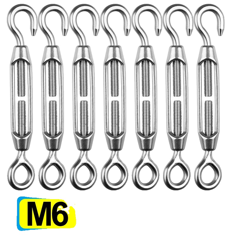 Spannschloss, Edelstahl, Einstellbare Spannung, M6, 10 Stück