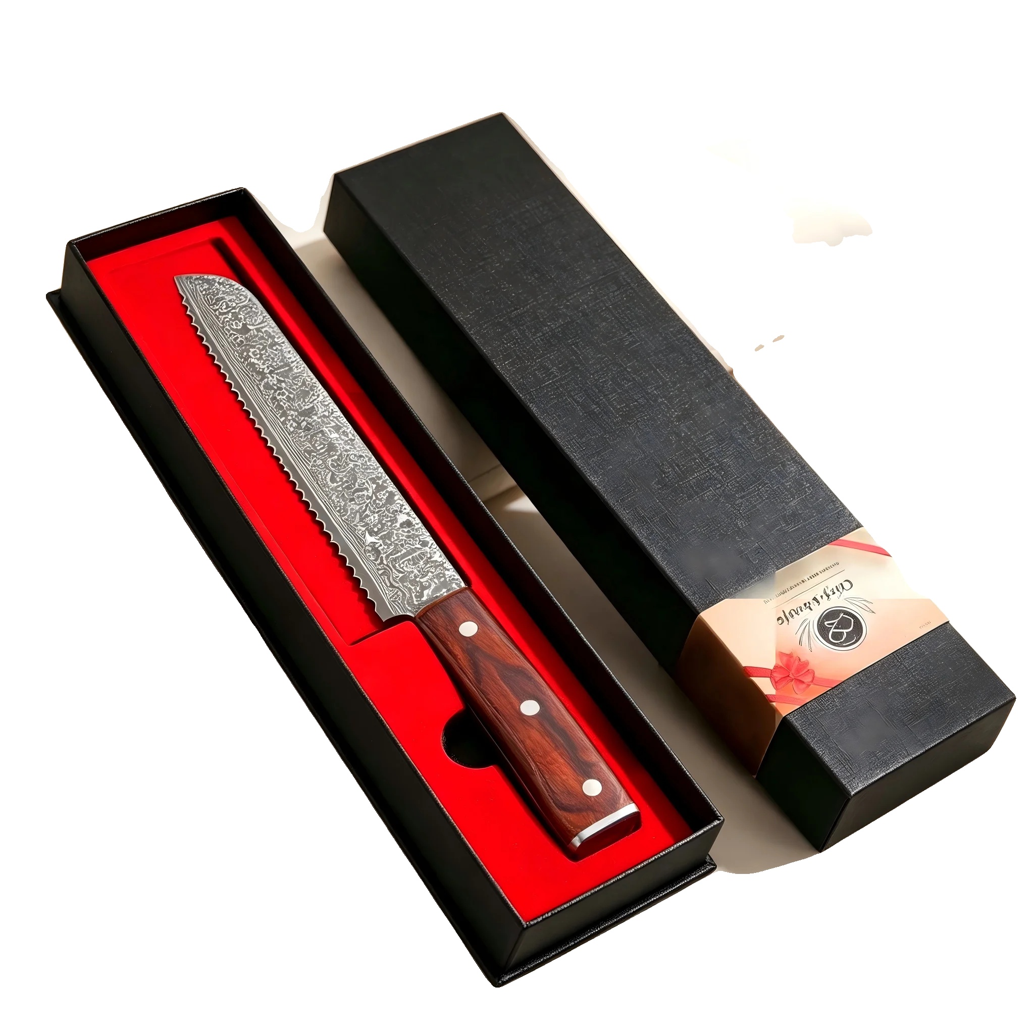 Brotmesser, Damaszenerstahl, Ergonomischer Griff, Brotmesser