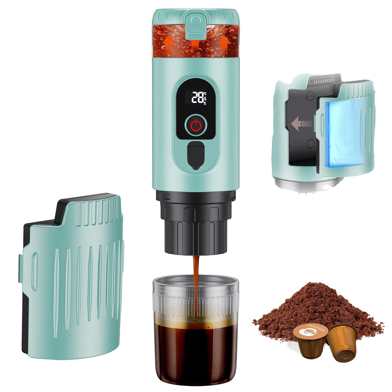 Tragbare Elektrische Kaffeemaschine, Multifunktionales Design, Usb-c-schnellladefunktion, Umweltfreundlich