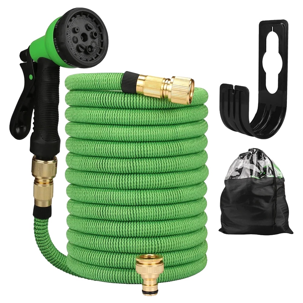 Gartenschlauch, Flexibel, 8-funktions-sprühdüse, Grün, 15 M (50 Fuß)
