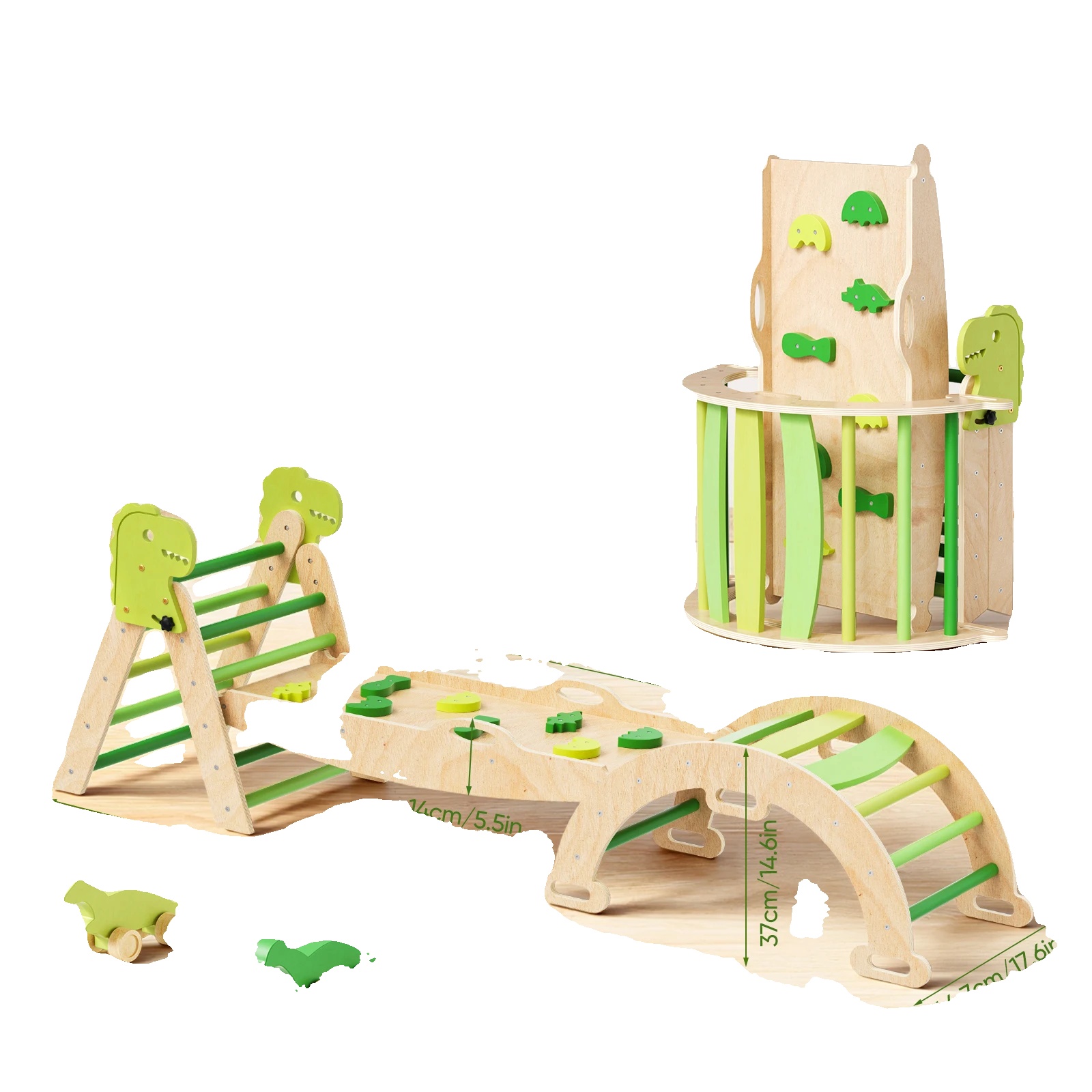 Kinderspielbereich, 7-in-1-kletterset, Verstellbare Rutsche, Wie Abgebildet