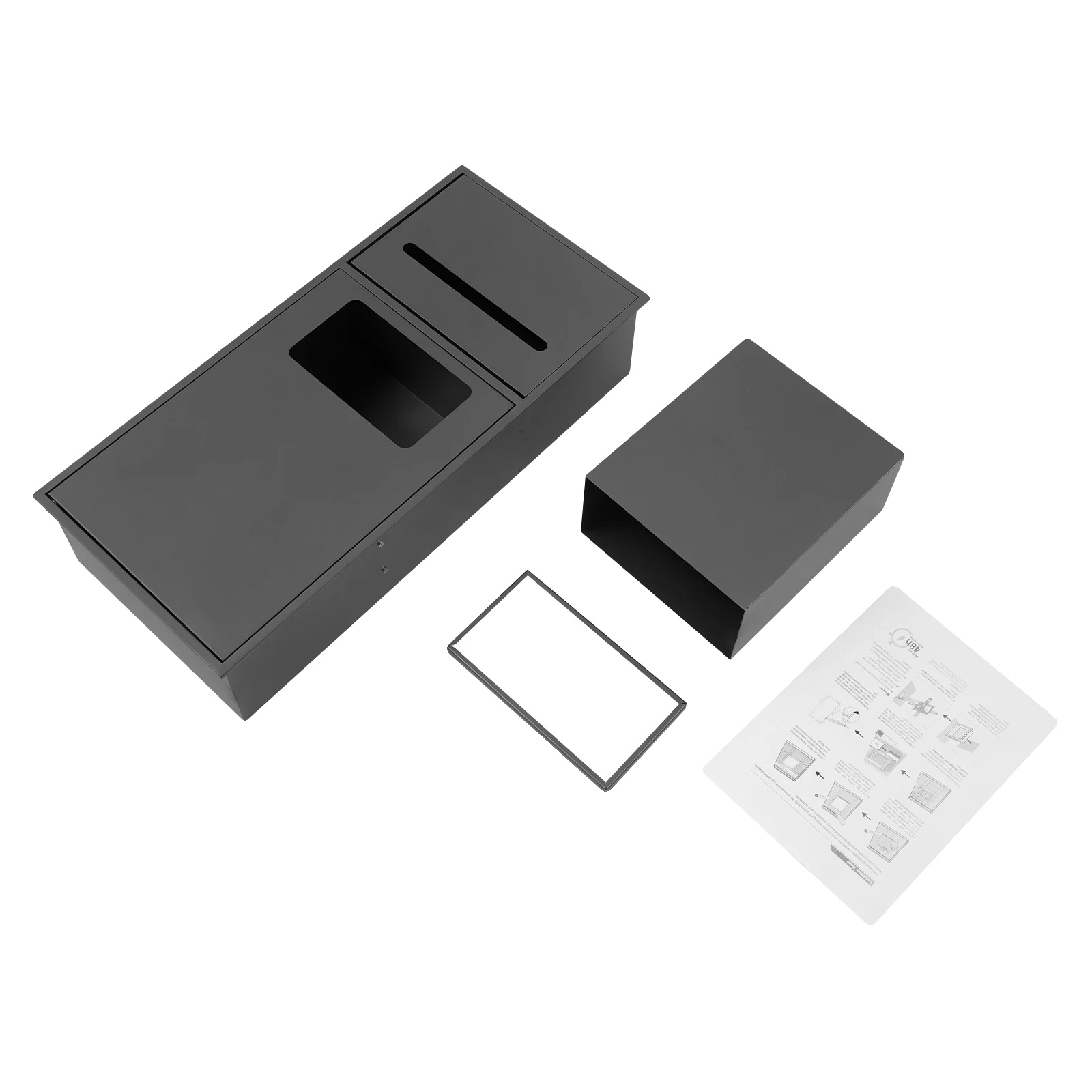 Abfalleimer, Edelstahl, Platzsparendes Design, Hellgrau