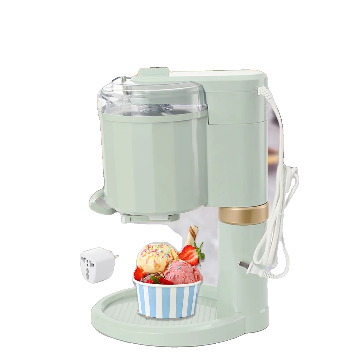 Eismaschine, 1 Liter Fassungsvermögen, 220 V, 20 W Leistung, Schnelle Zubereitung In 10 Minuten, Abnehmbare Teile Für Einfache Reinigung, Kompaktes Design
