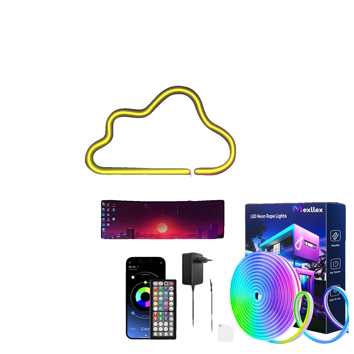 Neon-led-licht, Rgb-farbvariationen, Wasserdichtes Design, Rgb-20 M