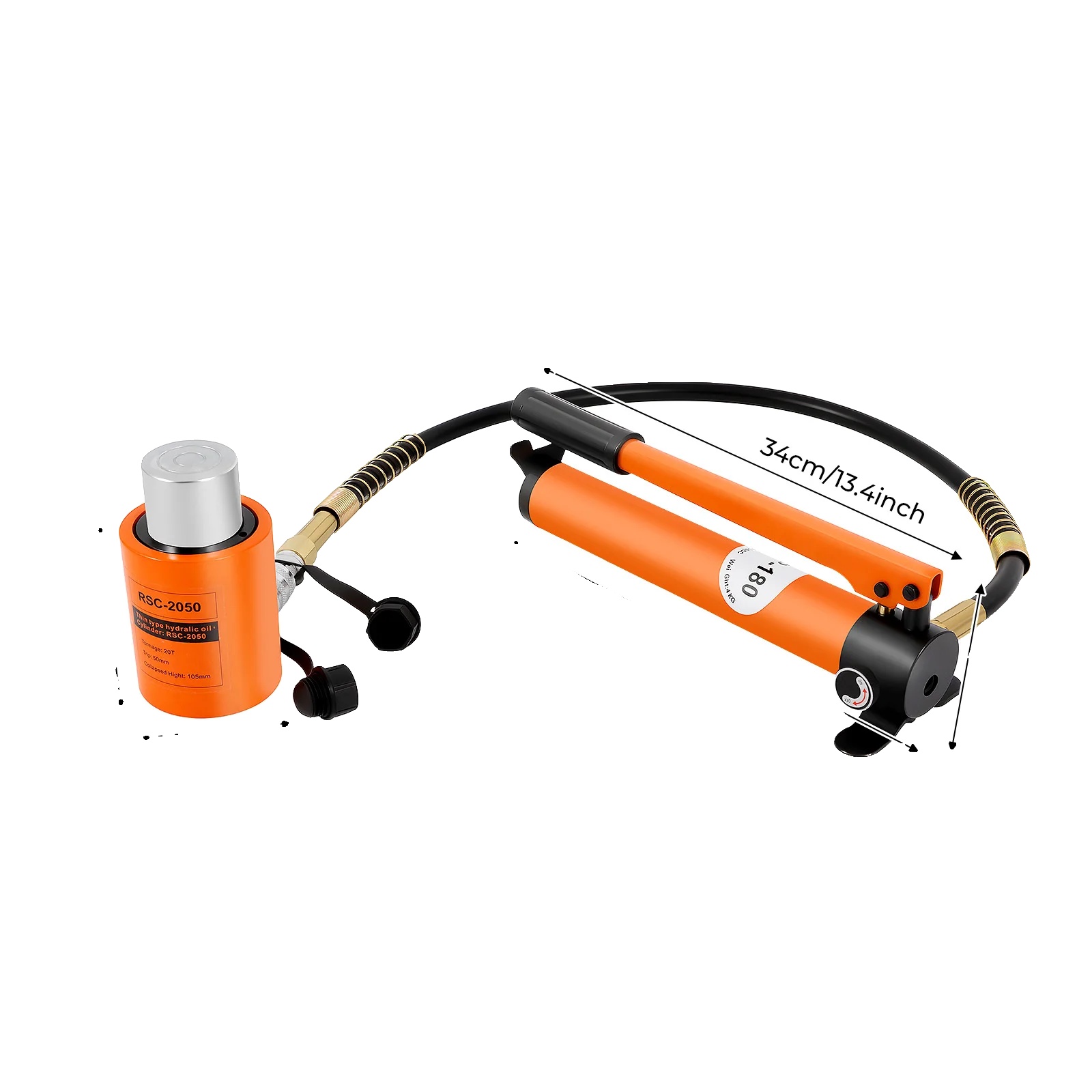 Hydraulischer Wagenheber, Manuelle Bedienung, Hohe Druckleistung, Orange