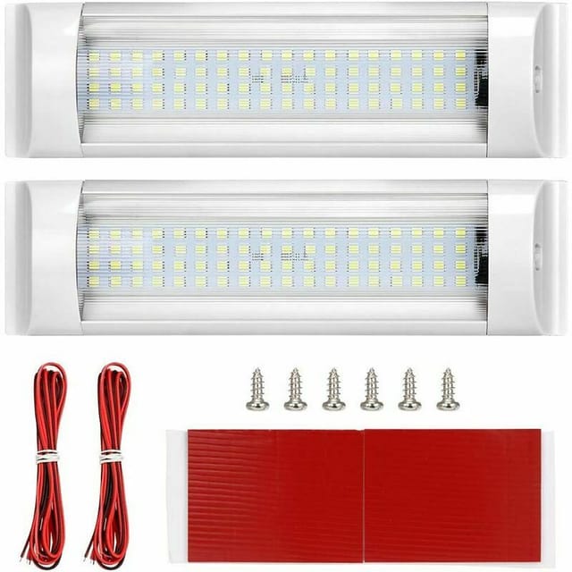 Gabrielle Innenbeleuchtung, LED-Deckenleuchten, Dachbeleuchtung 12 V–80 v, 72 LEDs, 6000 k, für Wohnmobil/Anhänger/Van/Boot mit Ein/Aus-Schalter,