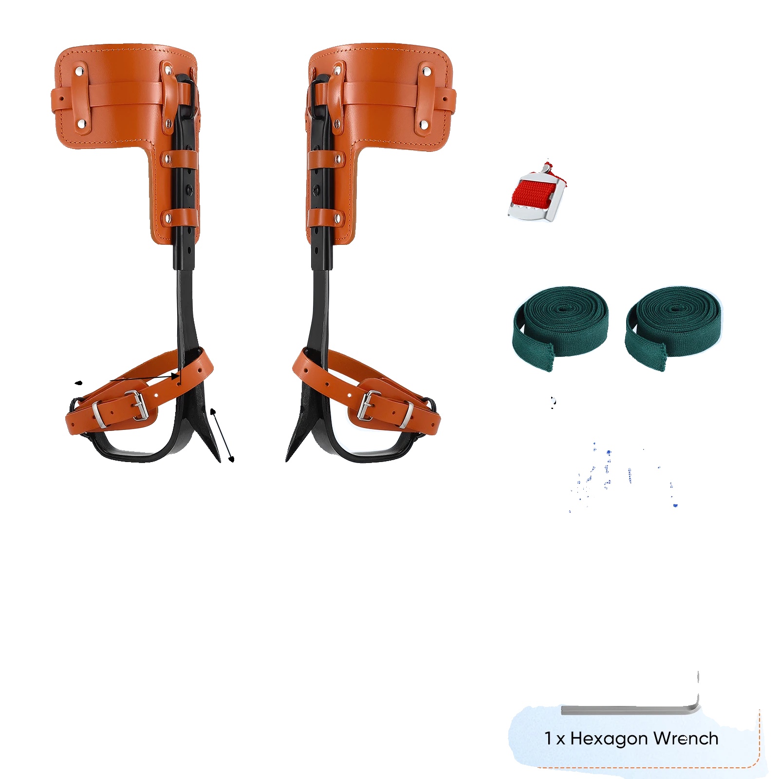 Baumkletterausrüstung, Höhenverstellbar, Robuste Stahlkonstruktion, Orange