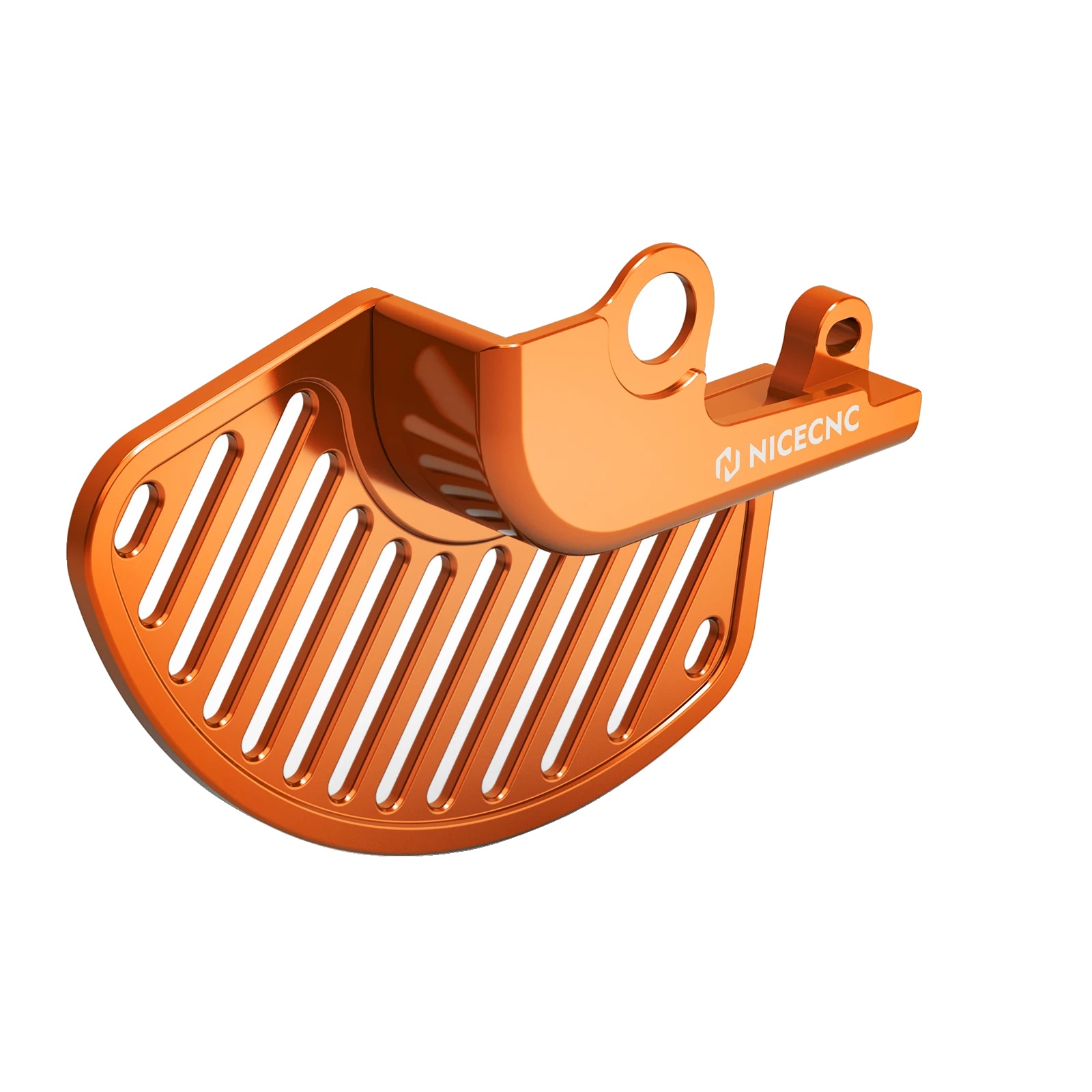 Bremsscheibenschutz, Geschmiedetes Aluminium, Leichtbauweise, Vorne Orange