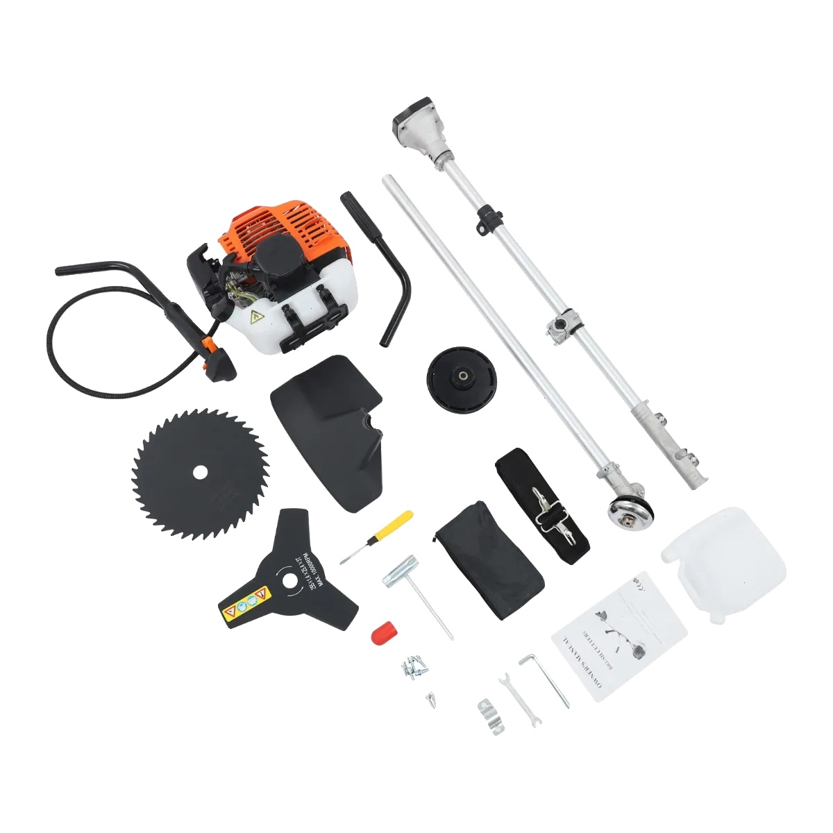Benzin-freischneider, 42,7 Cm³ Motor, 3 Schneidköpfe, Rot