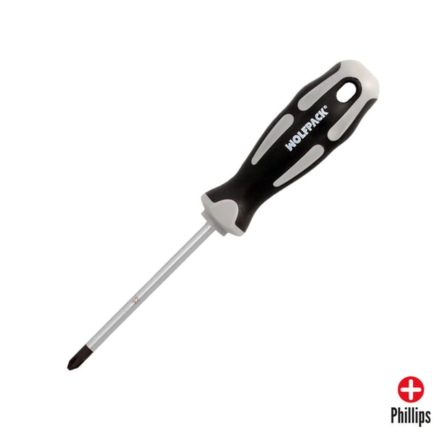 PH2-Schraubendreher S2-Stahl-TPR-Griff, ø 6,0 x 100 mm, DIN5262