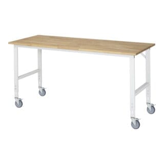 Fahrbarer Arbeitstisch Tom (4 lr), B2000xT800xH910-1230mm, B-Platte-25mm - RAU