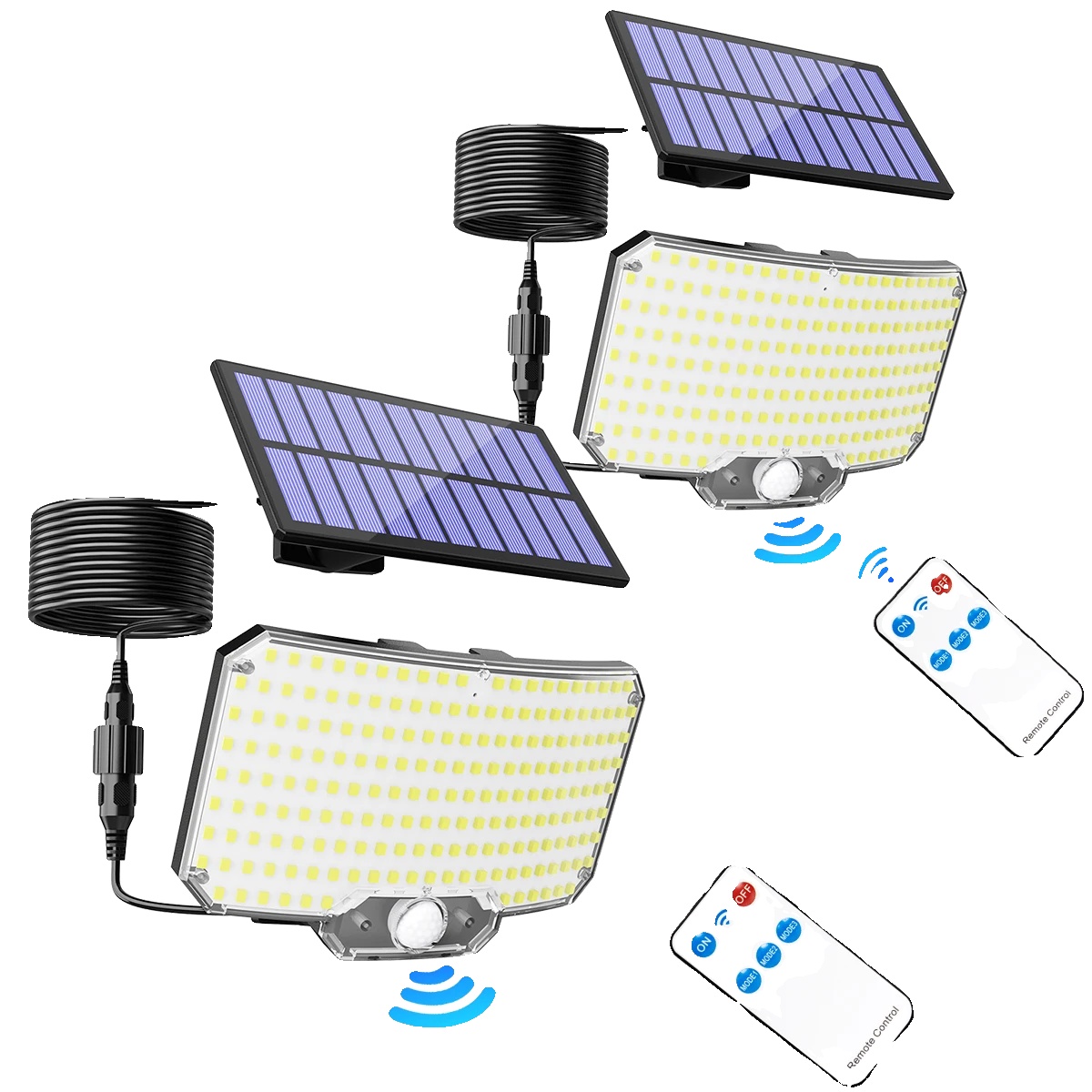 Solar-wandleuchte Für Den Außenbereich, Fernbedienung, Wasserdicht, 2 Stück