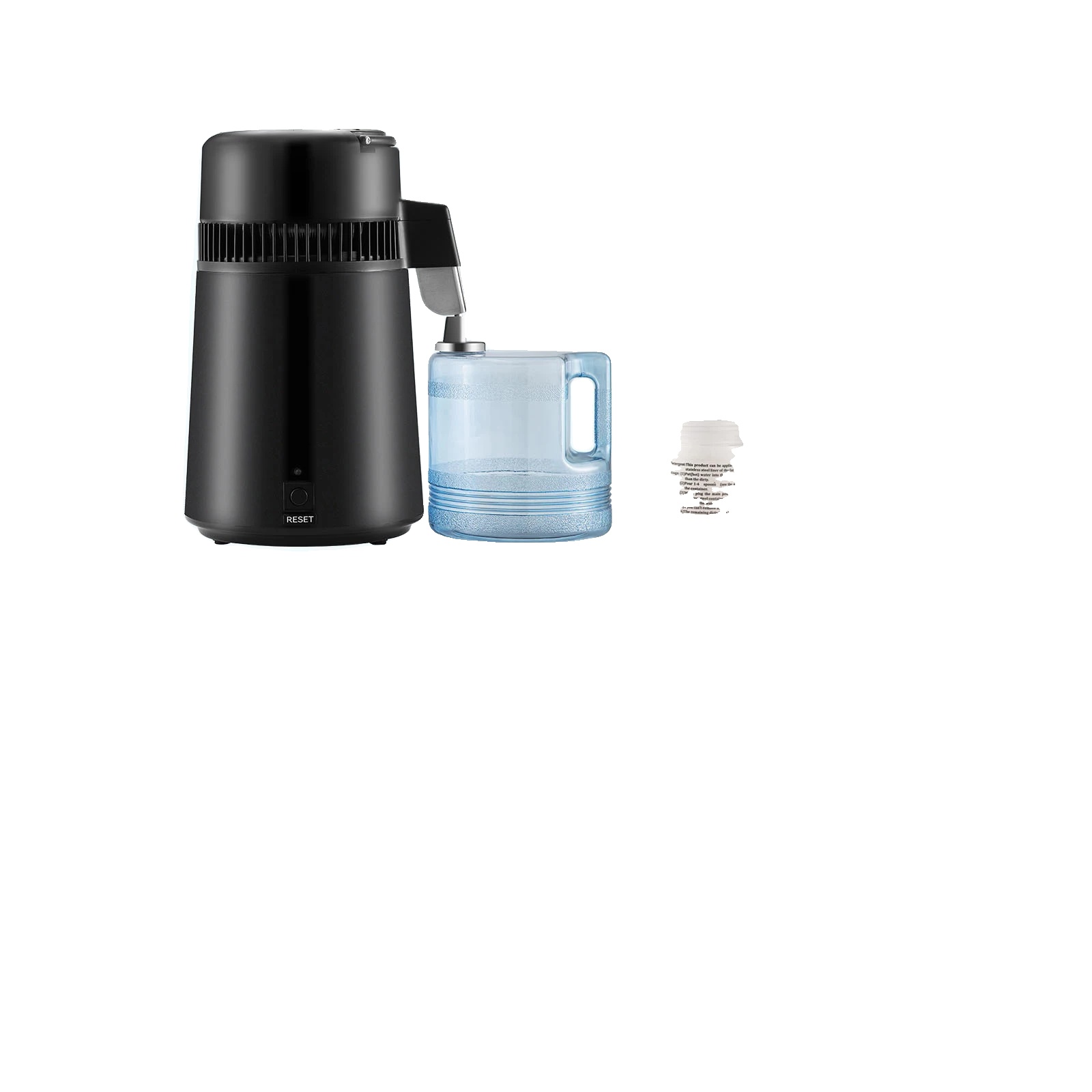 Wasserdestilliergerät, Hocheffizient, Edelstahlkonstruktion, Schwarz, 4 Liter