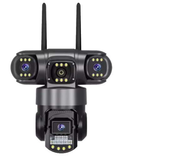 Sicherheitskamera, 12 Mp Auflösung, Drei-linsen-überwachung, 256 Gb Speicherkartensteckplatz, Wlan, Eu-stecker