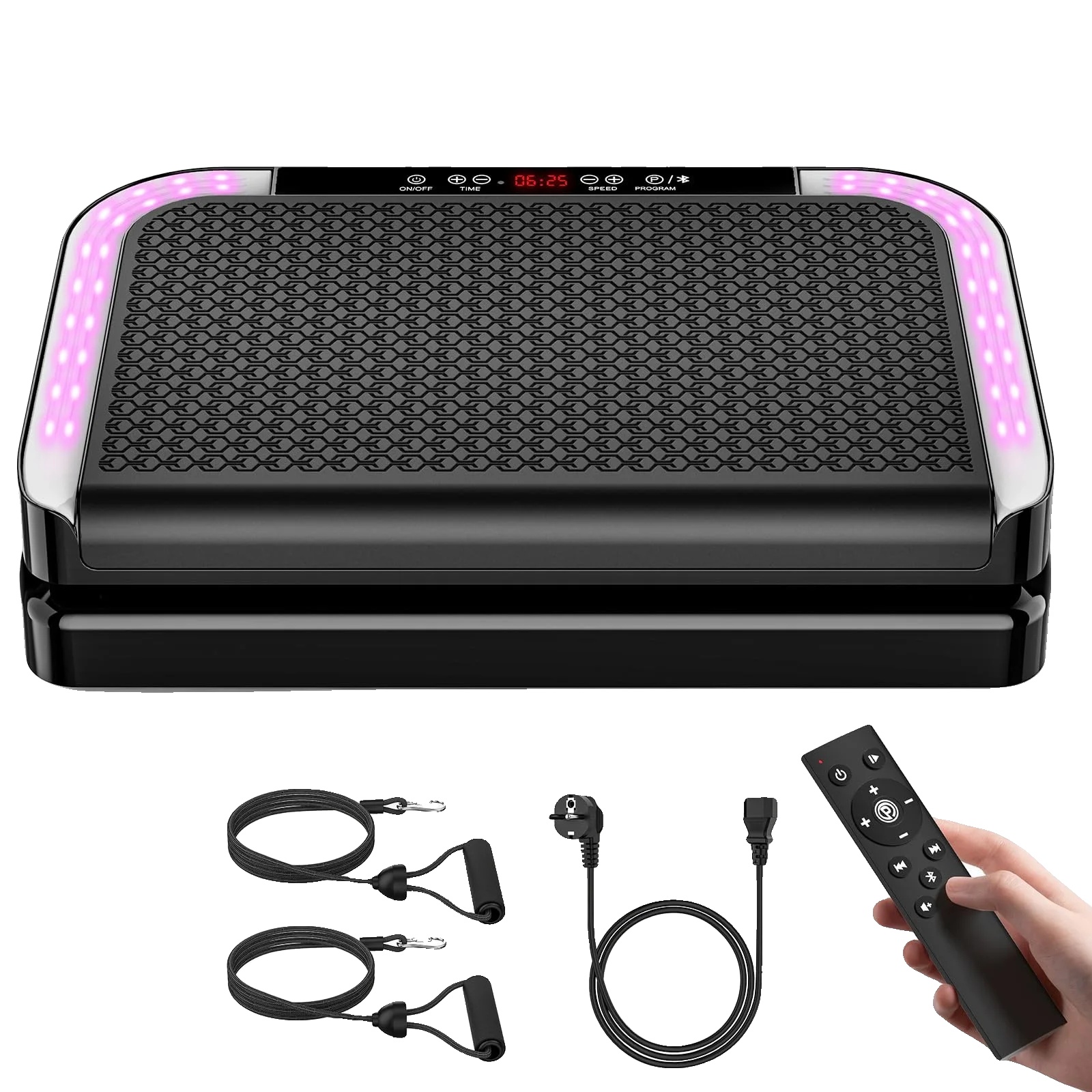 Vibrationsplatte, 200 Einstellbare Stufen, Tragbare Fitnessplattform, Schwarz