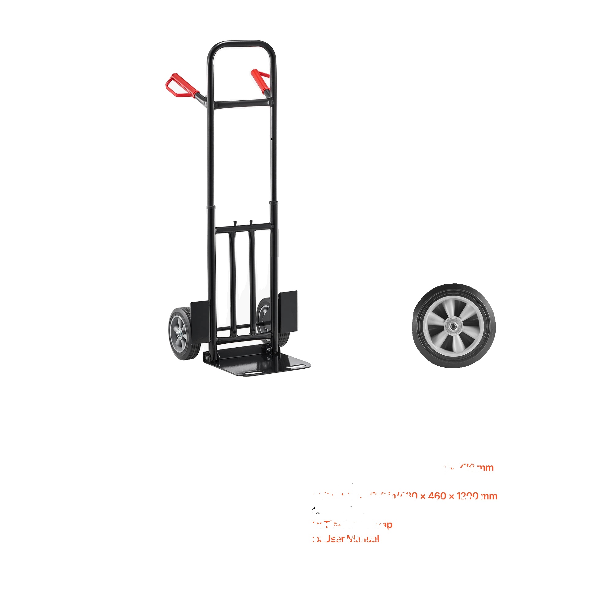 Handwagen, Tragfähigkeit 600 Pfund, Ergonomischer Griff, 600 Pfund