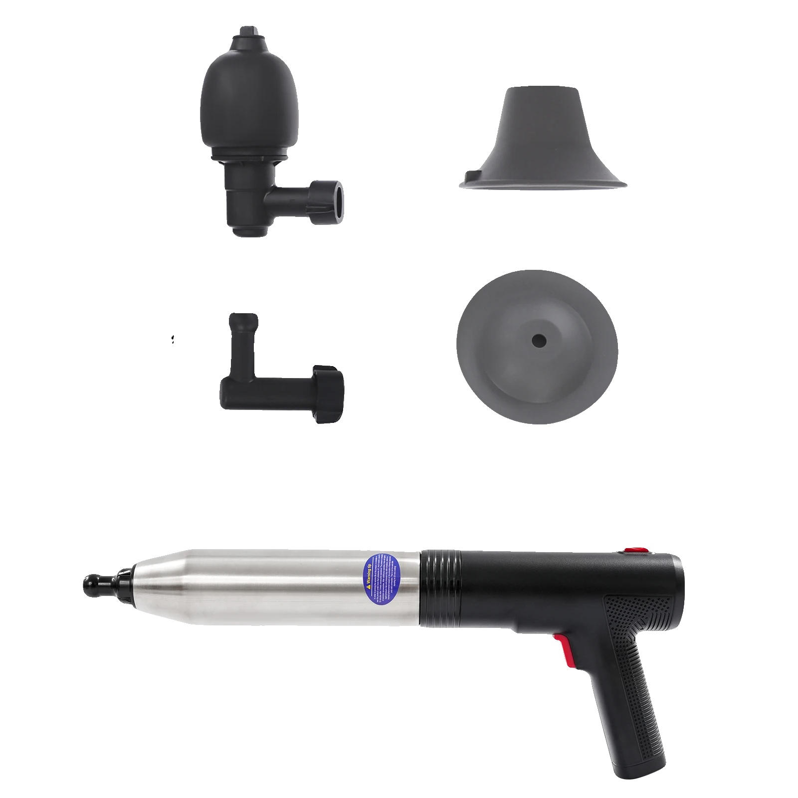 Elektrischer Toilettenpömpel, 4-in-1-aufsätze, Hohe Effizienz, Schwarz