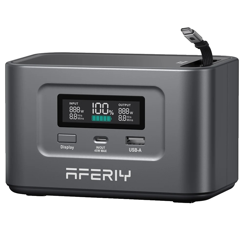 Tragbare Powerstation, 99,2 Wh Kapazität, Gleichzeitiges Laden Mehrerer Geräte, Aferiy Nano100