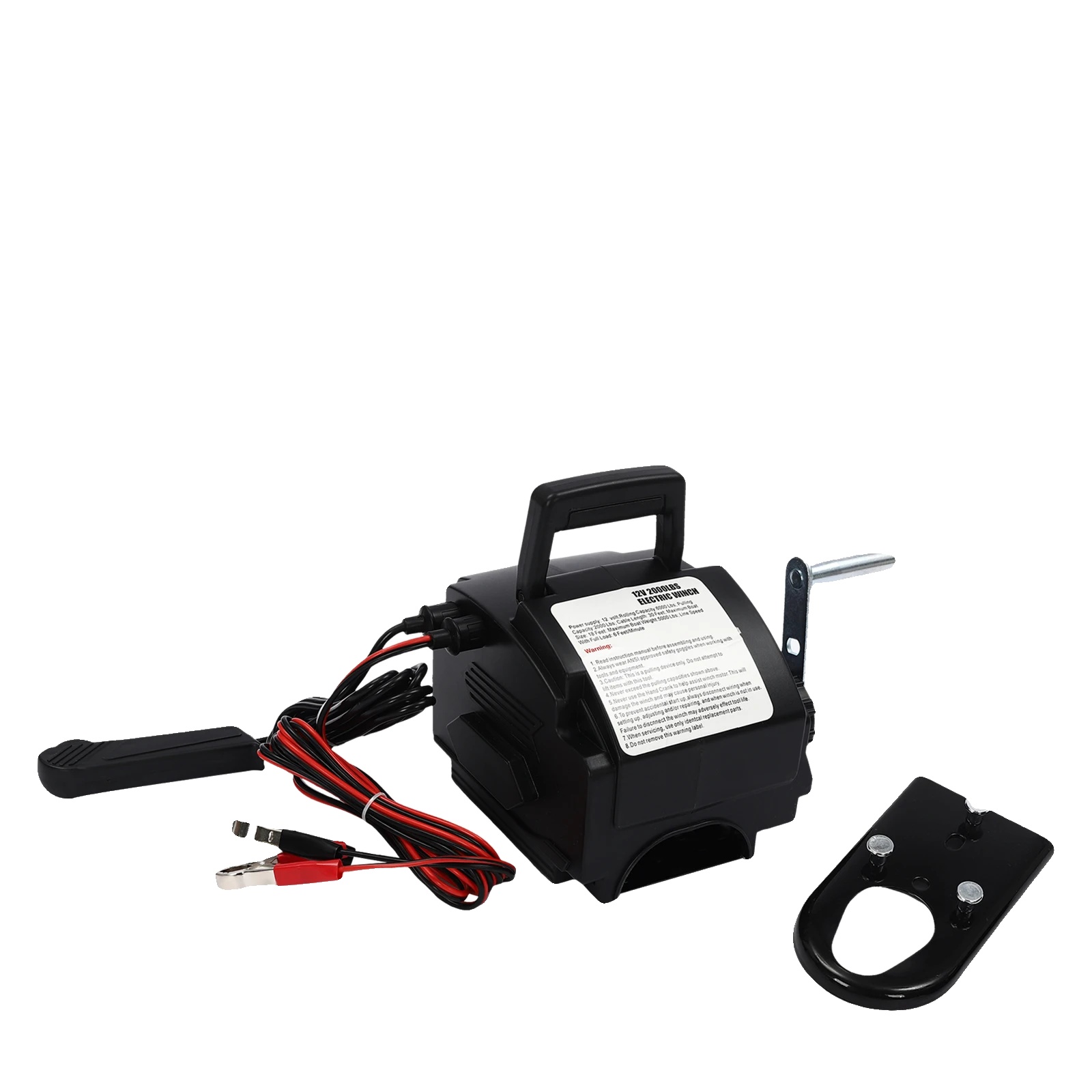 Elektrische Seilwinde, 12 V, 300-w-motor, Zugkraft 2000 Lbs (ca. 907 Kg), Tragfähigkeit 6000 Lbs (ca. 2722 Kg), 9,2 M Stahlseil