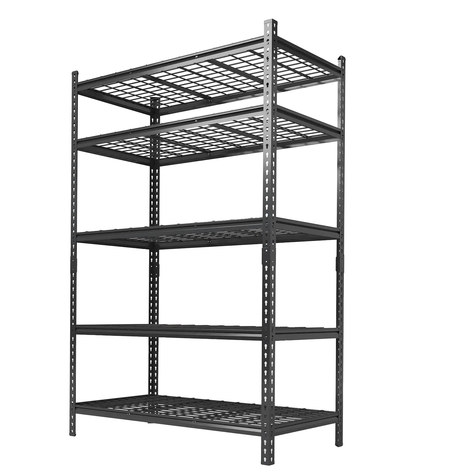 Garagenregal, Verstellbares Design, Hohe Tragfähigkeit, Schwarz, 5-stufig