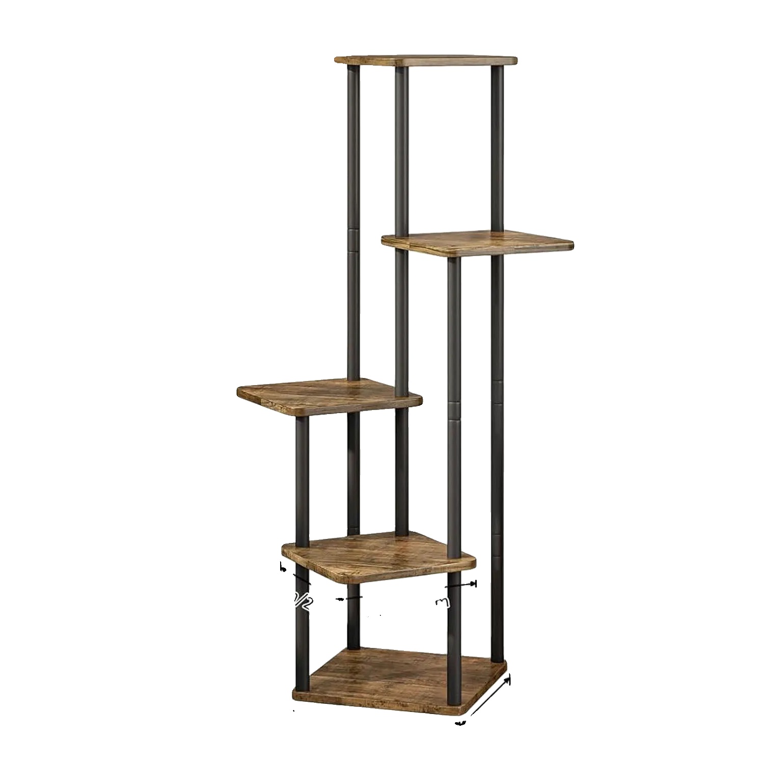 Pflanzenständer, Mehrstufiges Metallregal, Rostbeständiges Design, Schwarz