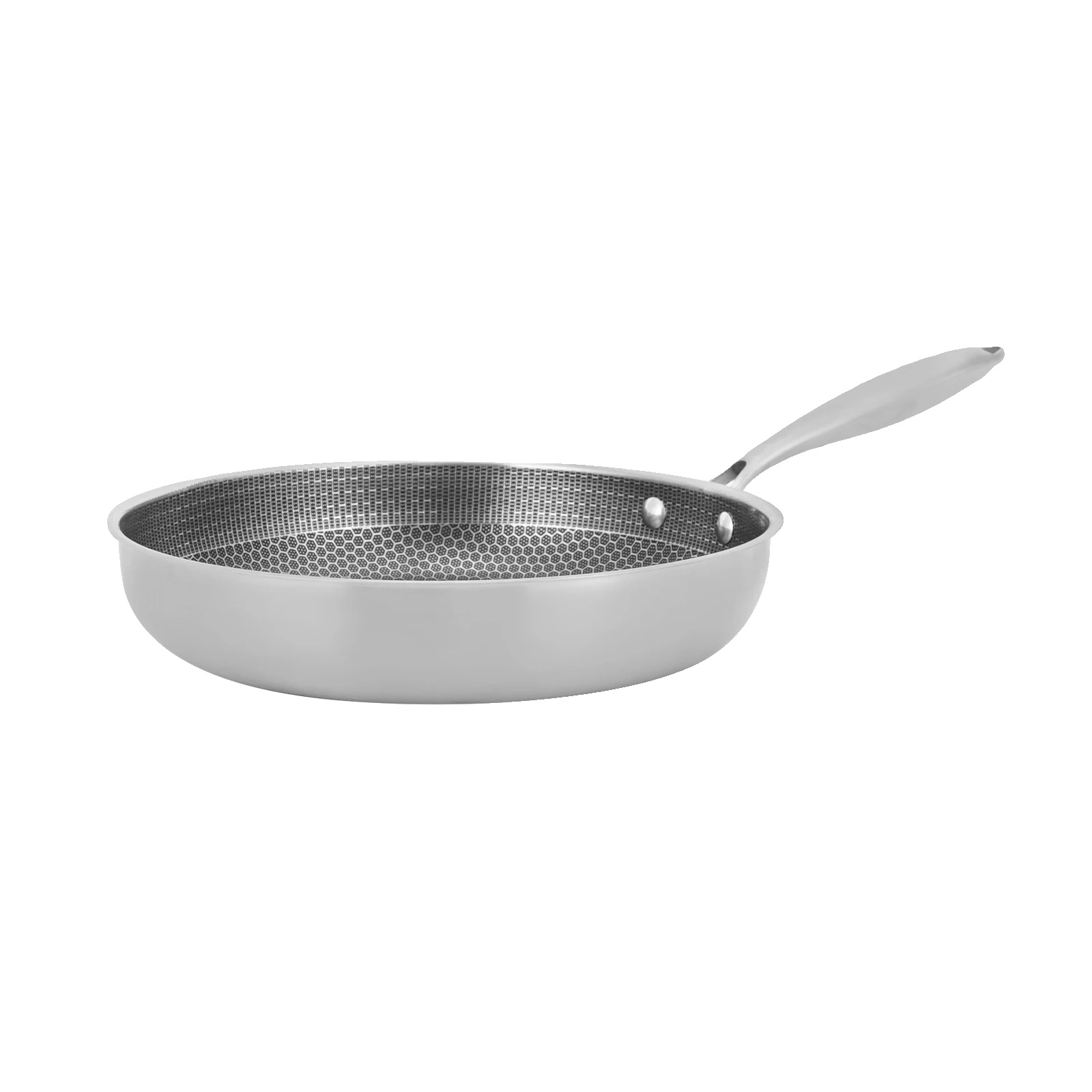 Bratpfanne, Edelstahl, Gleichmäßige Wärmeverteilung, Schwarz, 32 Cm