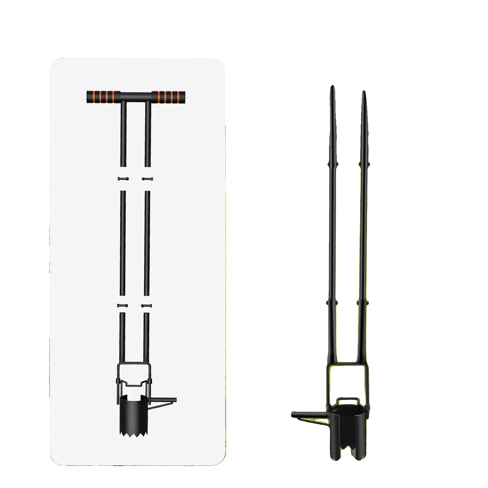 Blumenzwiebelpflanzer, Ergonomischer Griff, Dreieckige Stabilität, Schwarz