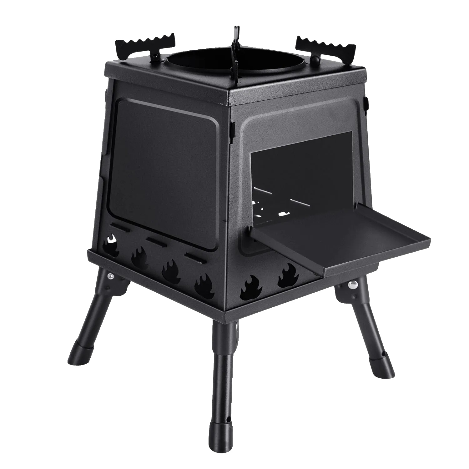 Holzofen, Tragbares Design, Multifunktionales Kochen, Schwarz
