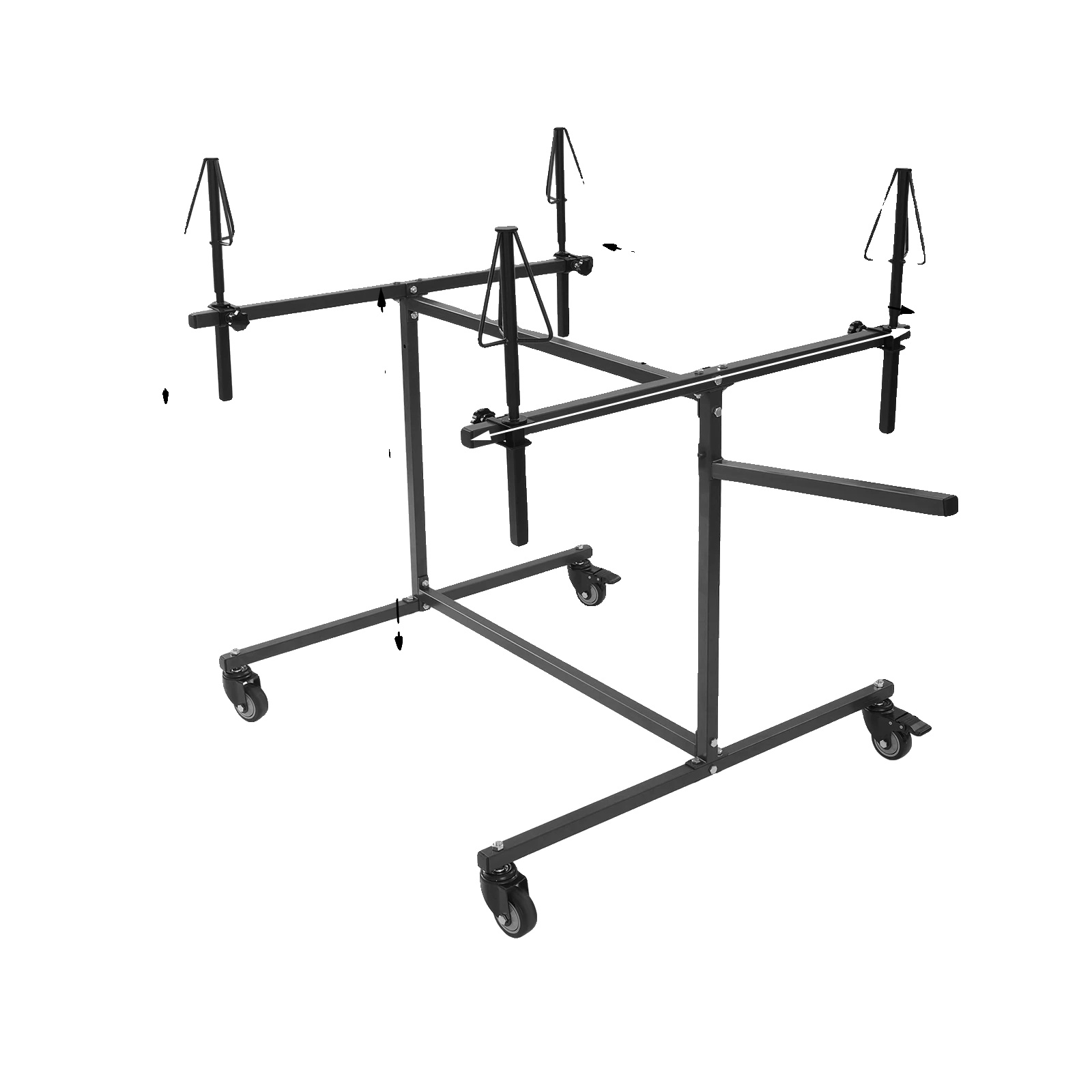 Felgenlackierständer, Verstellbare Kegel, 360°-drehung, Schwarz
