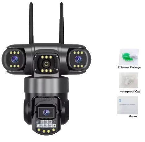 Videoüberwachungskamera, 12 Mp Auflösung, Nachtsicht, Erweiterbar Mit Einer 256-gb-speicherkarte, Wlan, Eu-stecker