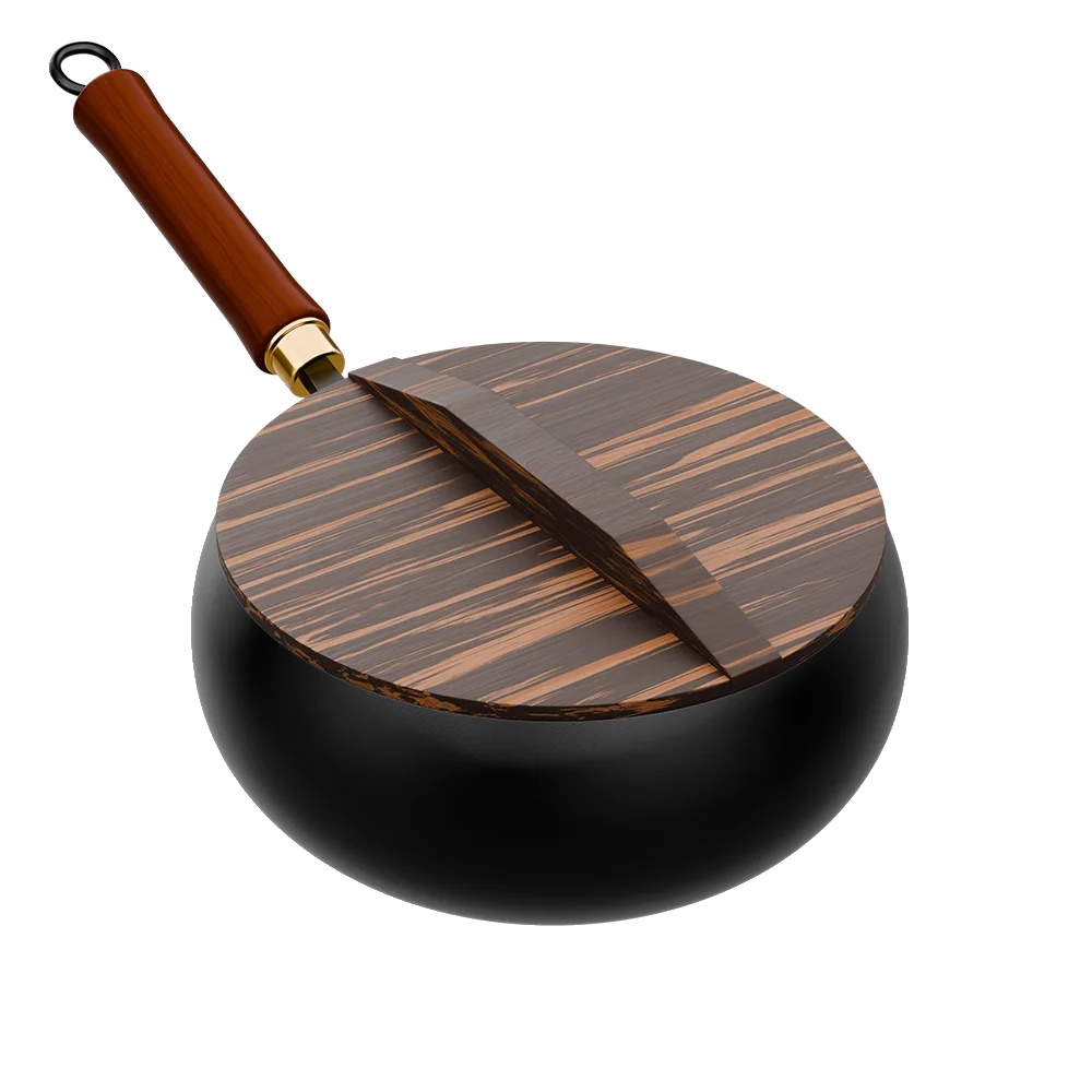 Gusseiserne Bratpfanne, Antihaftbeschichtet, Ergonomischer Griff, Schwarz