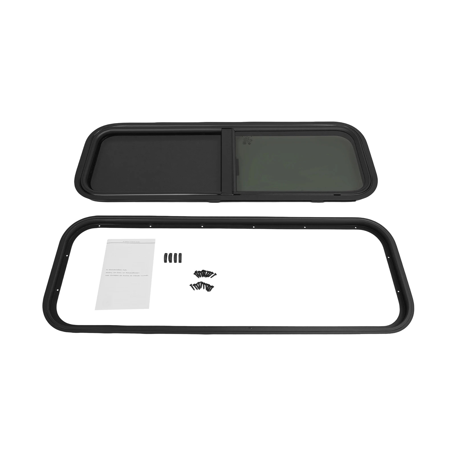 Wohnmobilfenster, Aluminiumkonstruktion, Moskitonetz, Schwarz