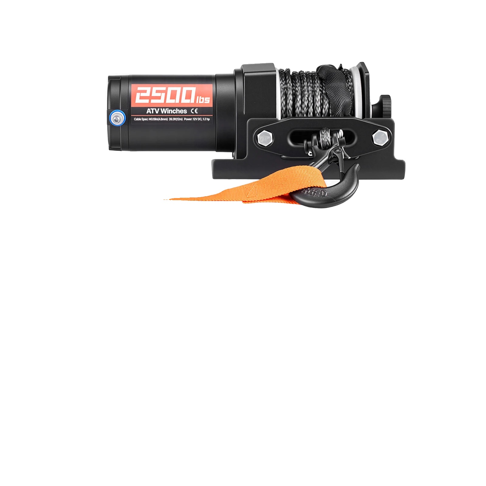 Elektrische Seilwinde, Zugkraft 2500/3500 Lb, Synthetikseil, 2500 Lbs, 39 Fuß