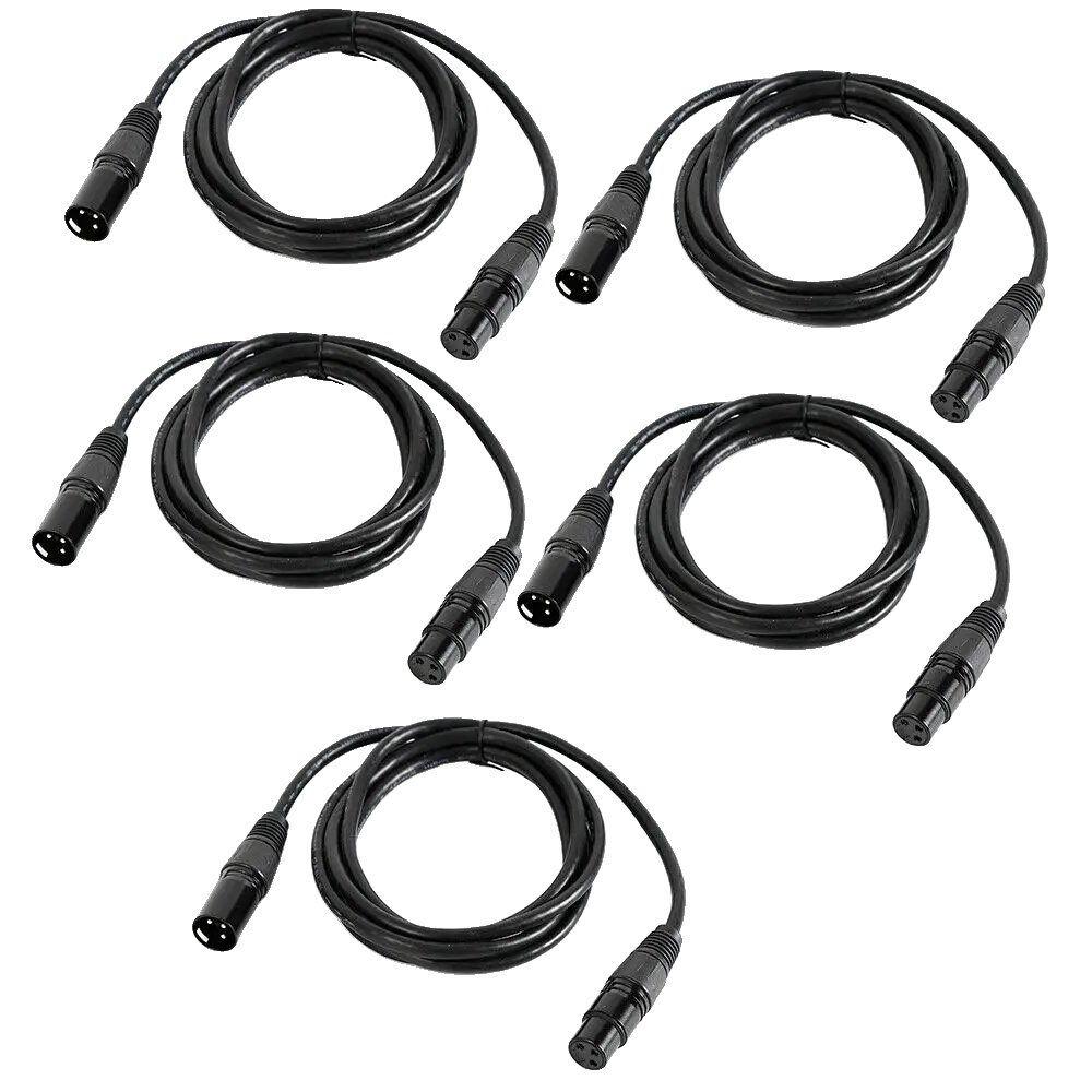 Dmx-kabel, 3-polige Xlr-stecker, Zuverlässige Signalübertragung, 5er-packung (1 M)