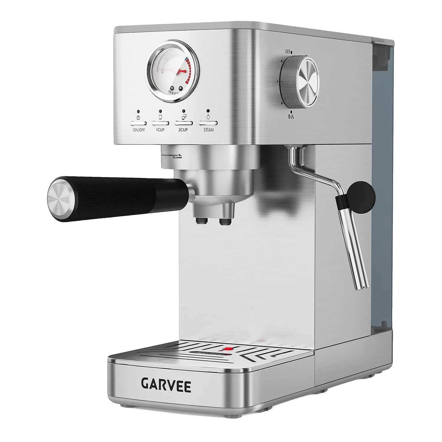 Espressomaschine, Edelstahl, Schnellheizfunktion, Silber