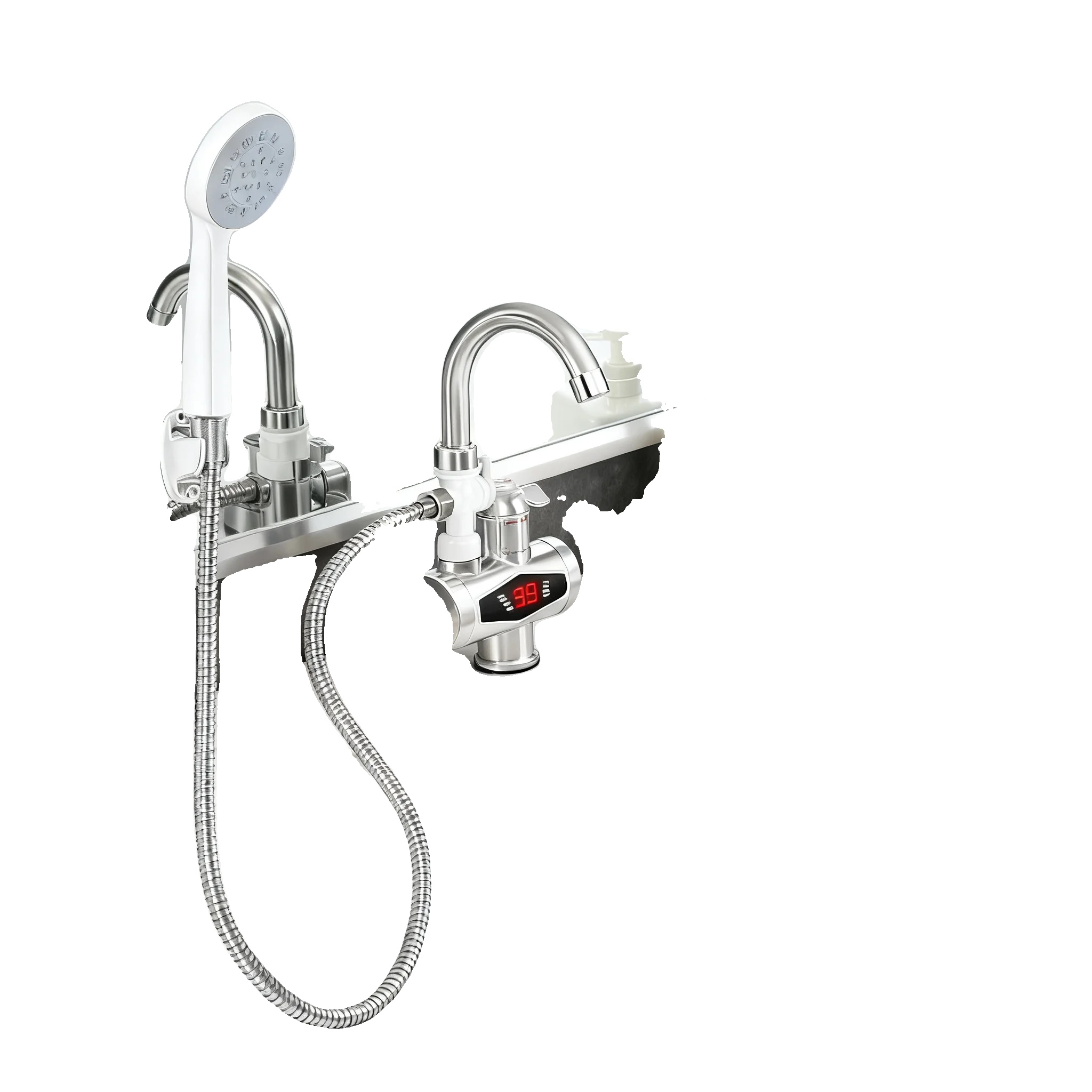 Elektrischer Warmwasserbereiter-wasserhahn, 220 V, Verbrühungsschutz, Tischmontage, Abnehmbare Düse, 1,1 M Netzkabel