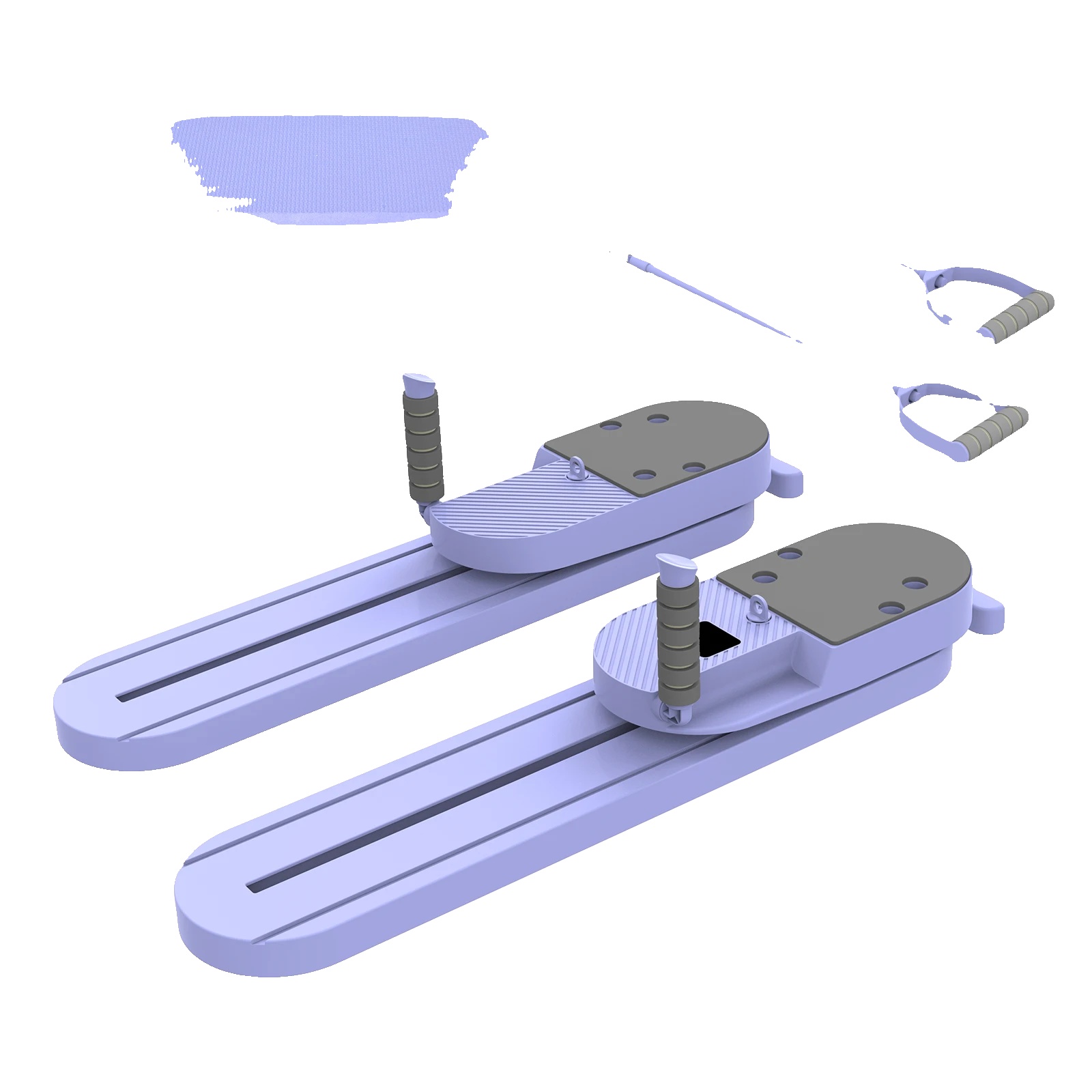 Tragbarer Pilates-reformer, Abnehmbares Design, Inklusive Widerstandsbänder, Lila