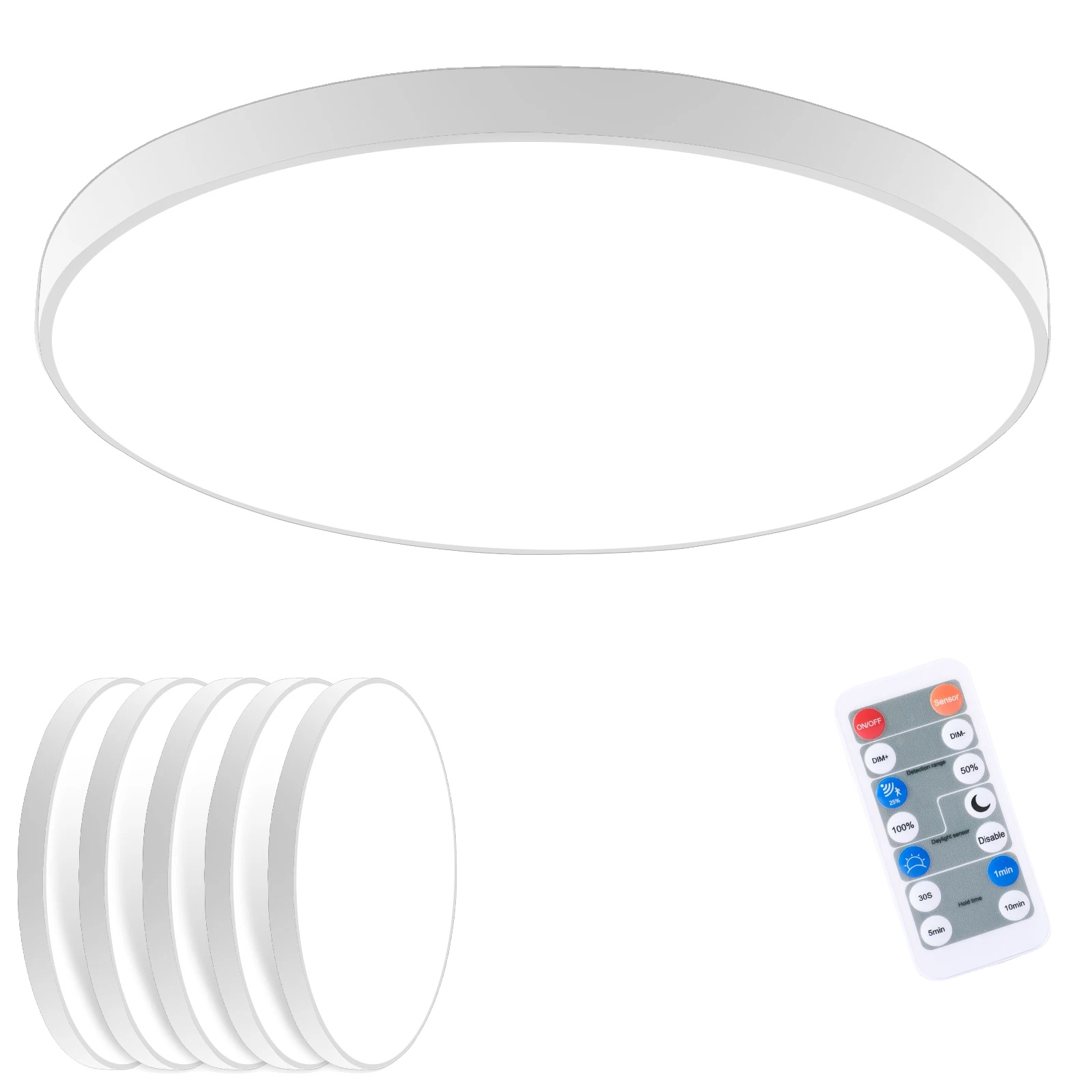 Deckenleuchte Mit Led-bewegungsmelder, Fernbedienung, Weiß, Neutralweiß, 18 W