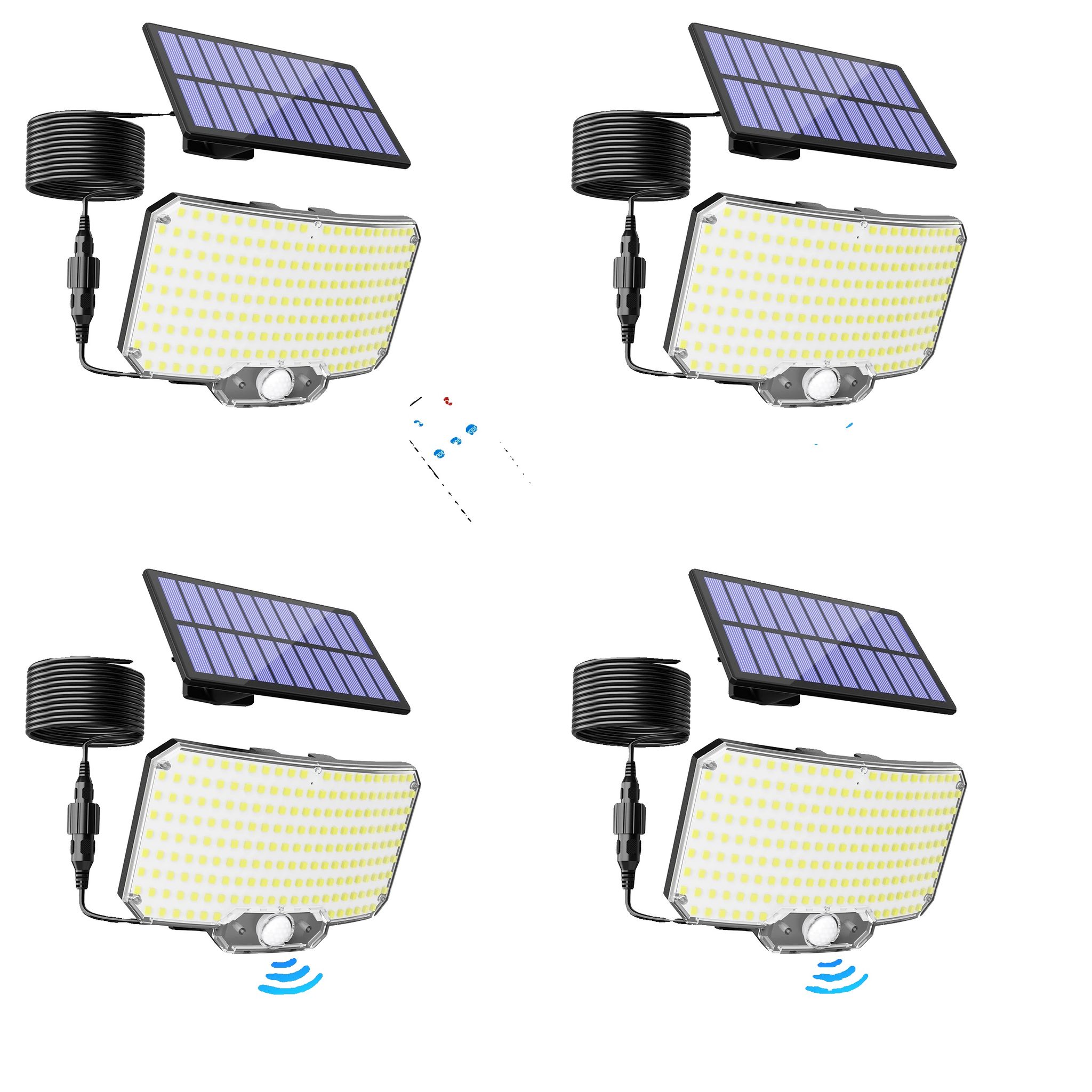 Solar-wandleuchte Für Den Außenbereich, Fernbedienung, Wasserdicht, 4 Stück