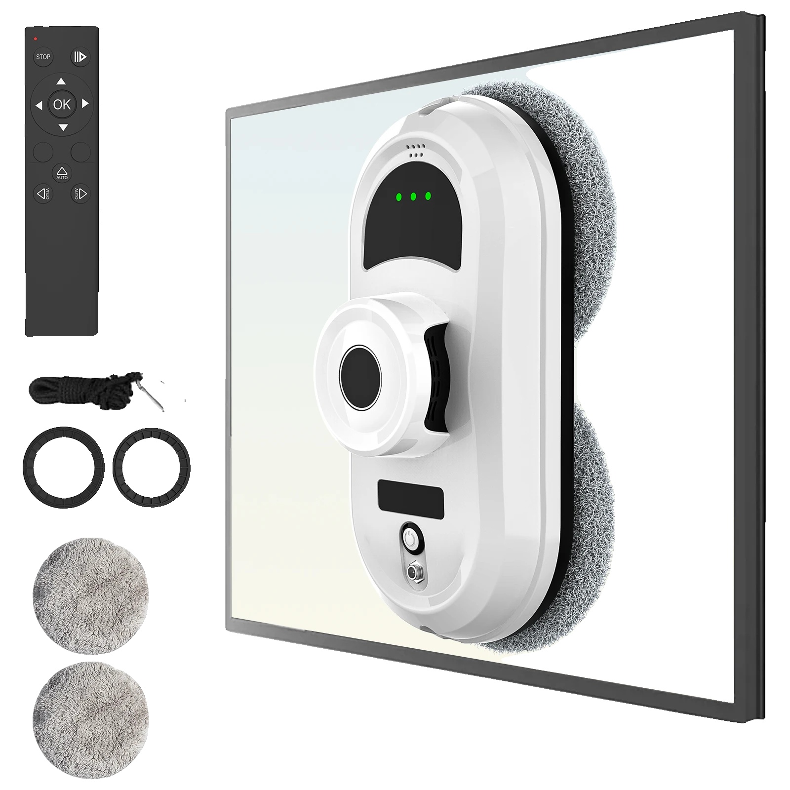 Fenstersauger, Automatische Wassersprühfunktion, Fernbedienung, 5600 Pa, Set B