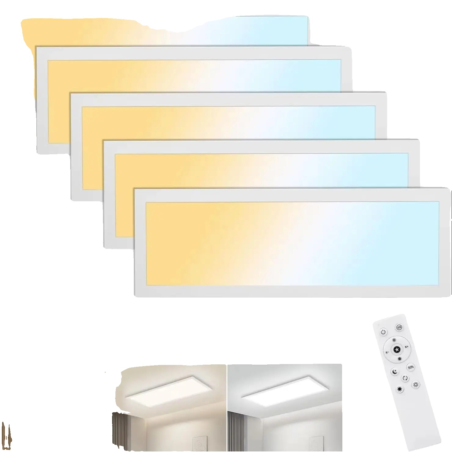 Led-deckenleuchte, Dimmbar Mit Fernbedienung, Einstellbare Farbtemperatur, 58 Cm, 21–30 W
